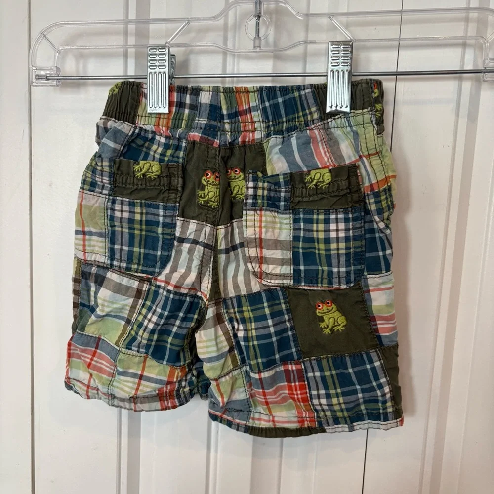 Gymboree Plaid Frog Shorts Size 12-18 Months‎
